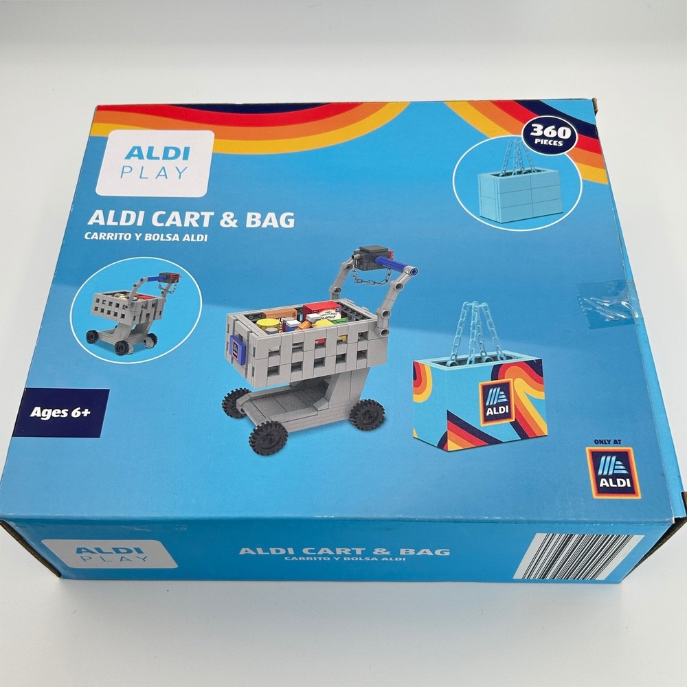 Aldi Play Cart & Bag Building Block Set 360 Pieces Store Grocery Toy Ages 6+